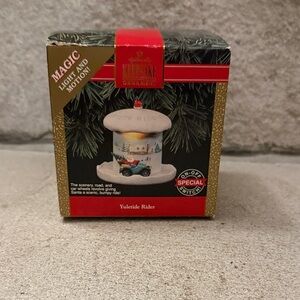 Hallmark Magic Yuletide Rider Ornament - White and Red